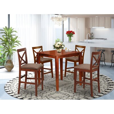 Great Divide 4 - Person Counter Height Rubberwood Solid Wood Dining Set -  Red Barrel StudioÂ®, RDBS1637 27711051