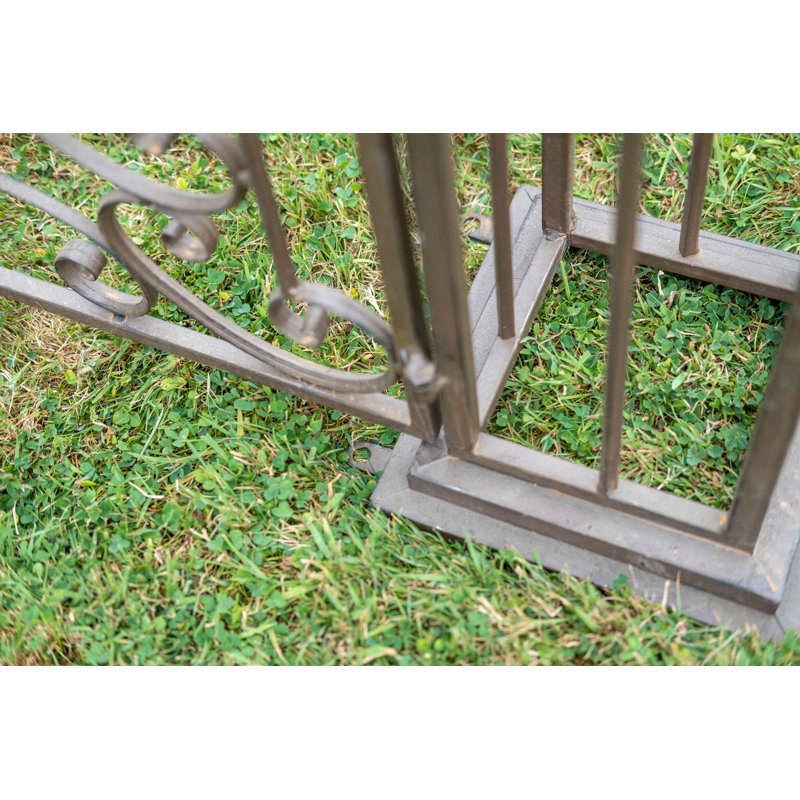 Cornelia 152cm W x 23cm D Arbour Gate with Gate in Rust Brown