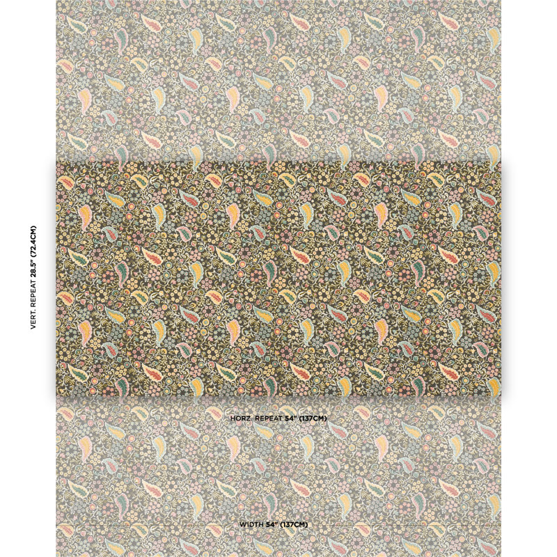 Peggy Paisley Fabric, Graphite