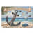 Bleu / beige ancre sur la plage