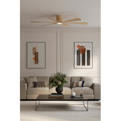 Brisano 65" 5CCT LED Smart Flush Mount Ceiling Fan
