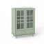 Armoire de rangement avec portes doubles en verre et tiroir