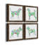 Tapisserie Labrador - ensemble de 4 peintures sur toile encadrées-60147990-60147999