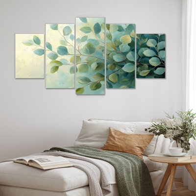 «Eucalyptus Leaves Dance Of The Foliage I» - ensemble de décorations murales traditionnelles diamant