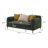 Chenille Upholstered Modern Track Arm Loveseat Green