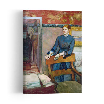 Hélène Rouart dans le bureau de son père, vers 1886. Portrait abstrait contemporain. Estampe murale.