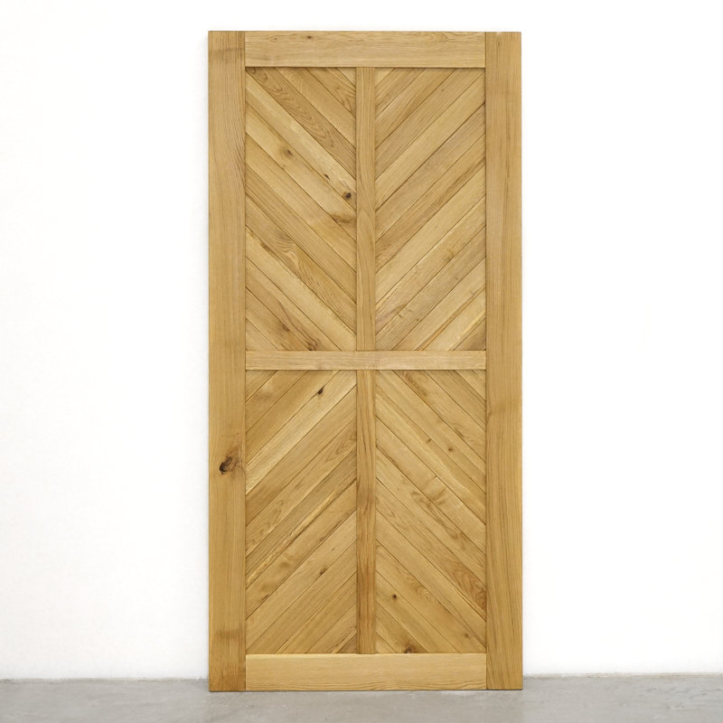 Waldo Solid Oak Wood Barn Door, Natural Oil