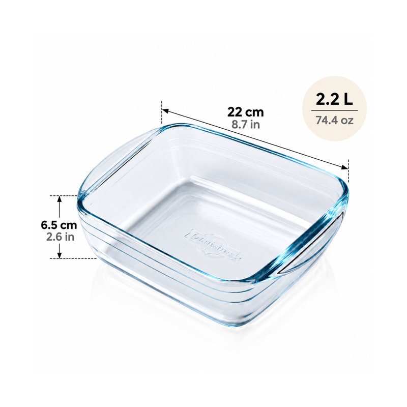 O Cuisine O Cuisine Glass Air Fryer Dish Glass 1 Piece Casserole Set, 25 x 22