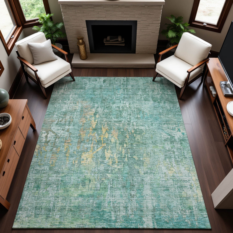 Premium Machine Washable Kelton AMF1237 Modern Rug, Rectangle 2'6" x 3'10"
