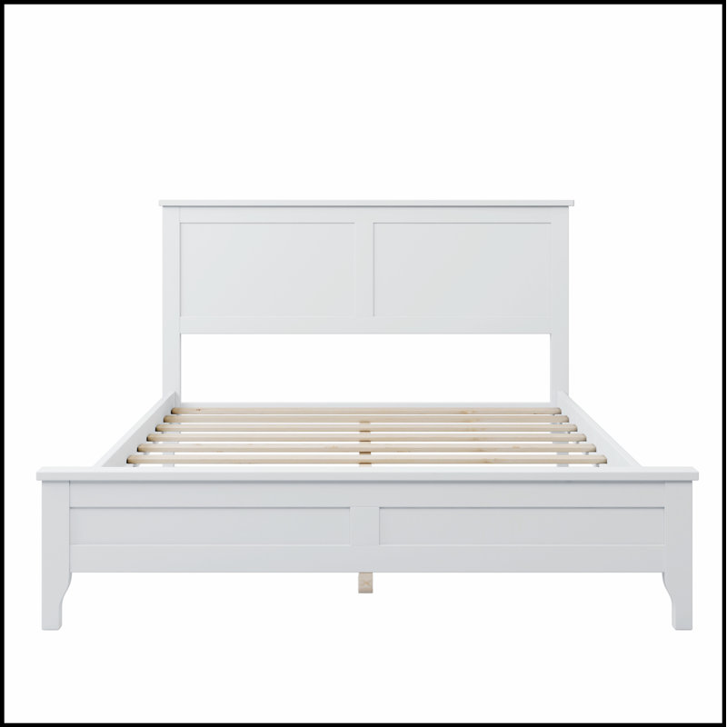 Lit plateforme moderne en bois massif avec structure en pin durable et finition facile à nettoyer pour un sommeil confortable