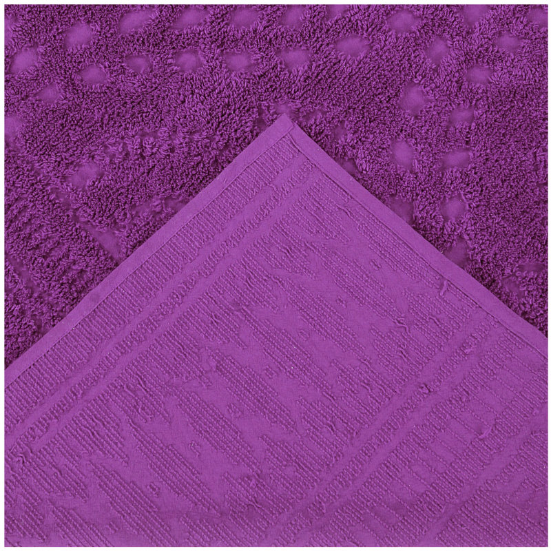 Rio Collection 100% Cotton Chenille Full/Double Bedspread Set, Traditional Bedding with Tufted Medallion Coverlet & Matching Shams, OEKO-TEX Certified, Soft, Breathable, Machine Washable, All-Season, Plum