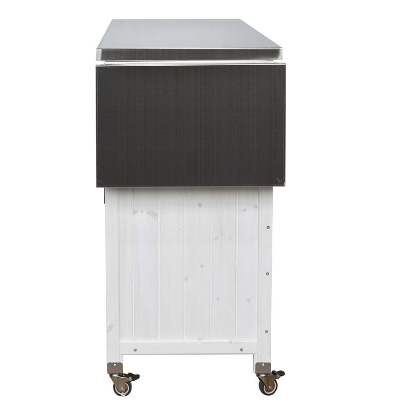 Foldable Outdoor Mobile Portable Kitchen Island Cart With Lockable Wheels, Storage Cabinet And Towel Rack For Versatile Cooking And Serving