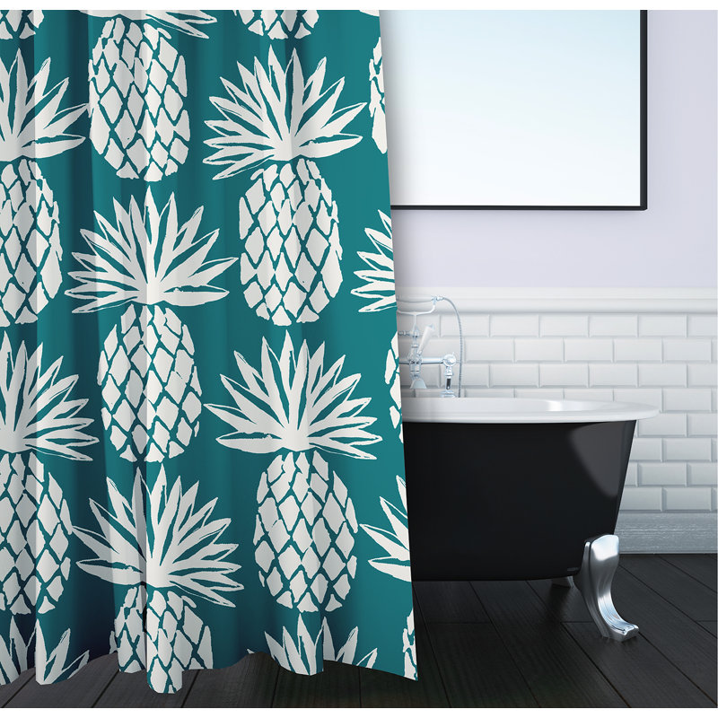 Rideau de douche simple abstrait, Bleu sarcelle