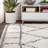 Cantera Shag Plush Tassel Moroccan Geometric Trellis Ivory/Gray Rug-1127512306
