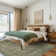 Vintage Neutral Oriental Green / Beige Machine Washable Non-Slip Indoor Area Rugs
