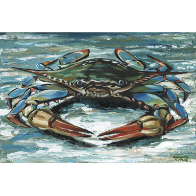 Reproduction d’art sur toile tendue « Blue palette Crab II » par Carolee Vitaletti
