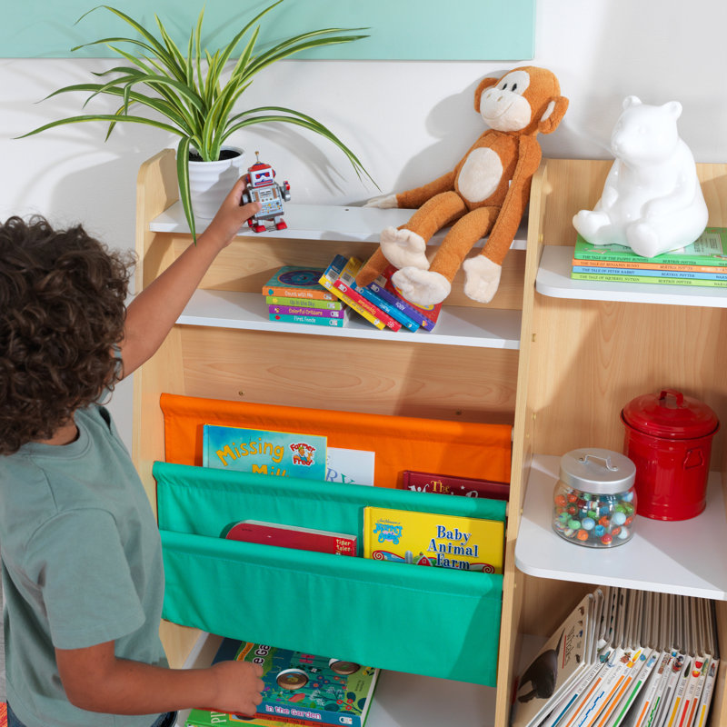 Wooden Pocket Storage Bookcase, Natural