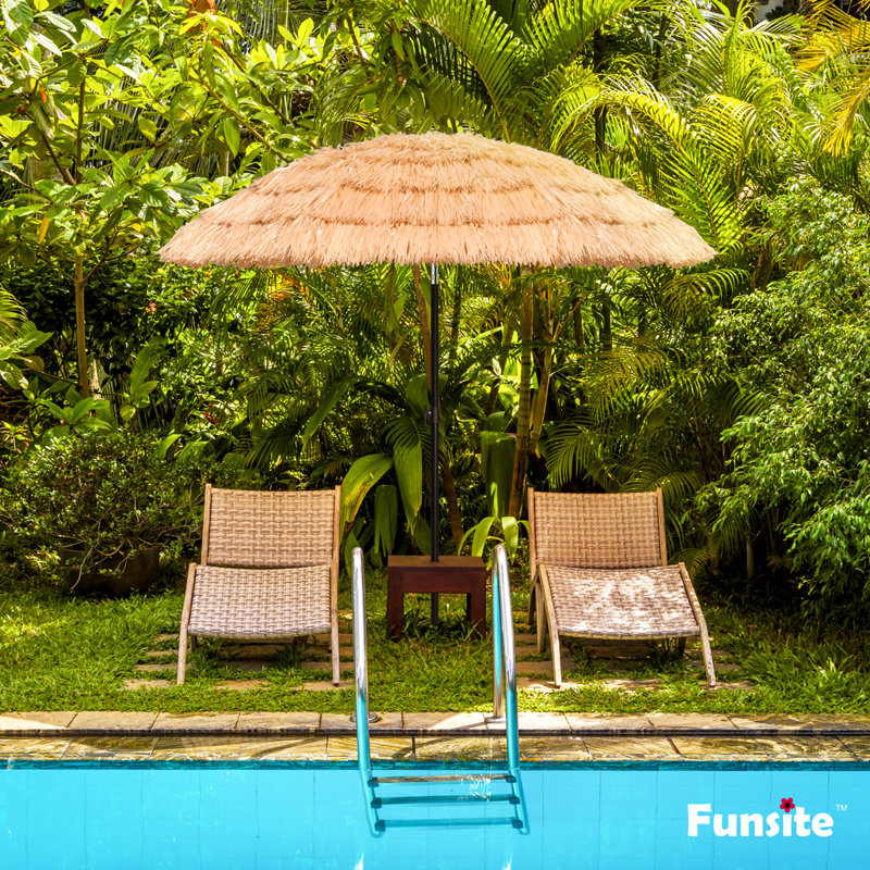 Parasol de plage avec sac de transport Shanecia Thatch, H 6,63 pi x l 6 pi