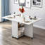 Table de salle à manger pliante à abattants avec 6 roulettes et 2 tablettes de rangement, table compacte pour petits espaces, P 47,2 po x l 23,6 po x H 30,3 po