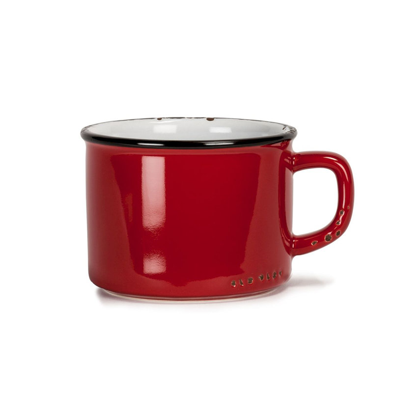 Tasse à cappuccino émaillée Naniouni, Rouge