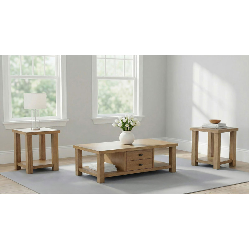 Ensemble de tables basses 3 pièces Wanids, 3 Pieces: Coffee Table, 2 End Tables
