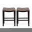 Tabouret de comptoir clouté pour 2 personnes - assise en tissu gris sur structure en bois, conception pliable, convient pour un bar ou un bistro d'extérieur, 18,86 po de profondeur, 12,29 de largeur, 26,49 de hauteur