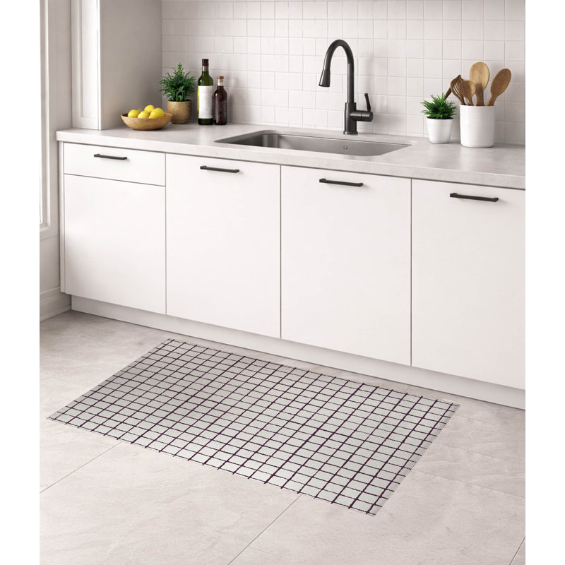 Tapis de cuisine Rebar, Rectangle 2' x 3', Eggplant Geometric