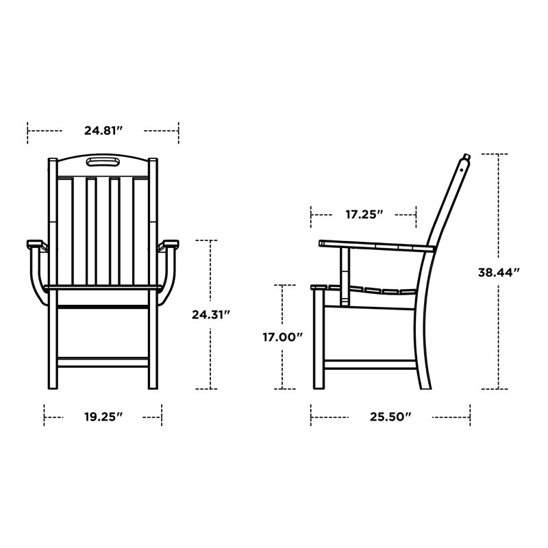 Chaise de salle à manger POLYWOOD Yacht Club, Toit de forêt tropicale