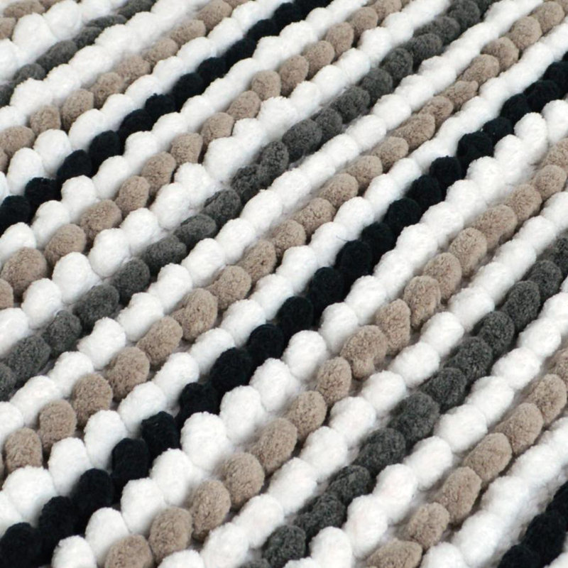 Mikayel Striped Chunky Bobble Pedestal Mat, Monochrome