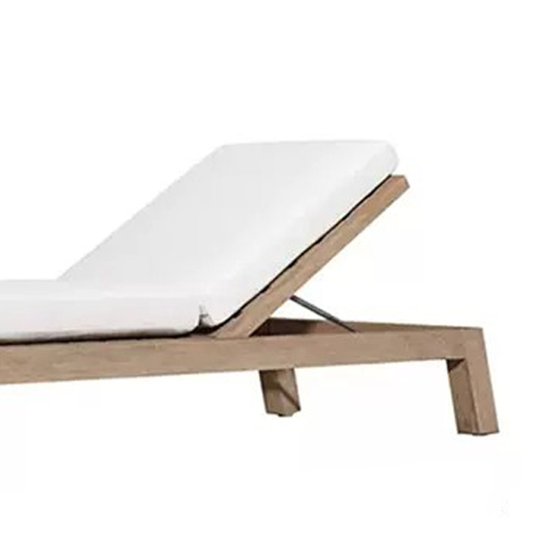 Chaise longue d'extérieur inclinable en teck
