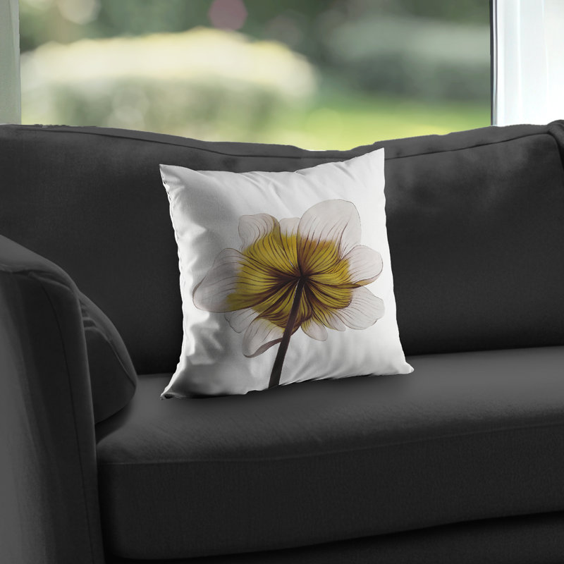 Beautiful anemone yellow flower throw pillow | Home decor