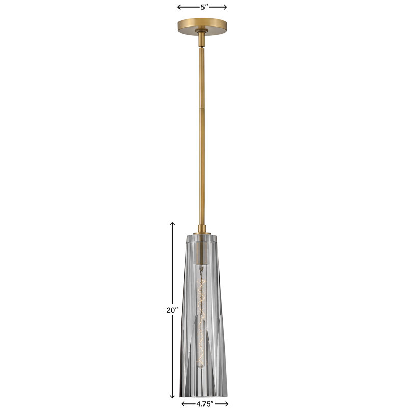 Cosette 1 - Light Small Pendant,  Smoked glass