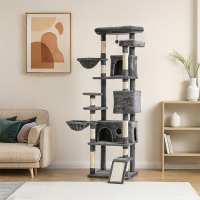 84"Cat Tree Tower For Large Cats – Multi-Level Modern Cat Condo