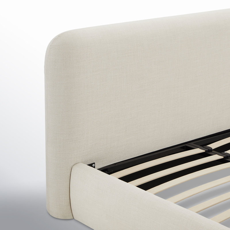 Lit plateforme tapissier Bella, Grand, Effie Linen Performance Linen