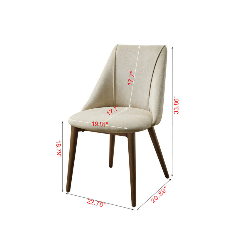 Chaise d'appoint en microfibre polie et finition noyer Sienna (ensemble de 2)