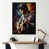 Impression noire sur toile encadrée