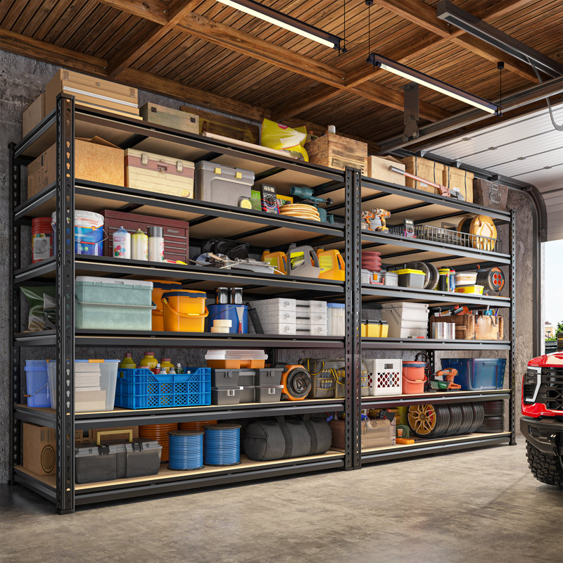 Étagère de garage robuste de 55 po x P 24 po avec bords roulés, étagère de rangement réglable avec une grande capacité