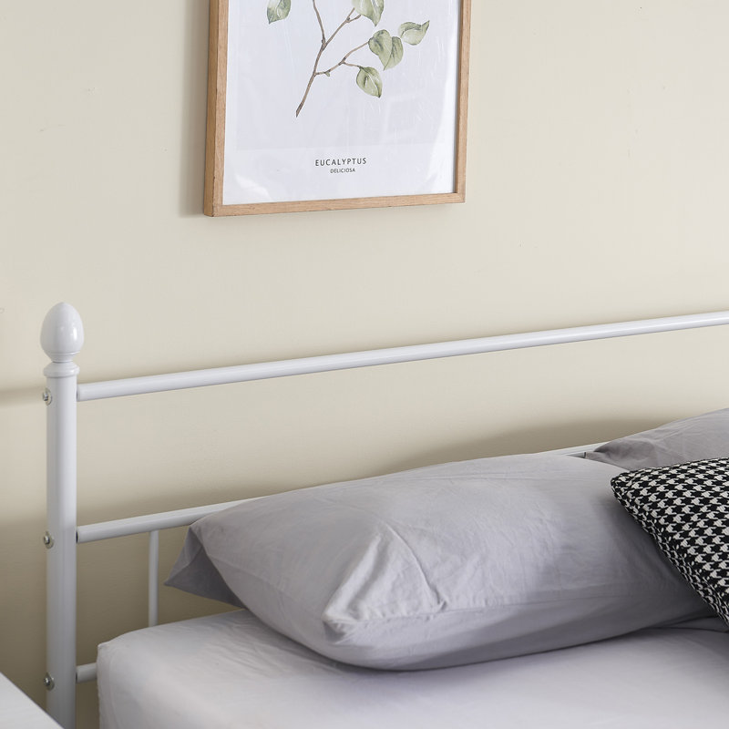 Queen Size Bed Frame, Heavy Duty Metal Bed Frame with Headboard & Footboard, Storage Space Platform Bed No Box Spring Need