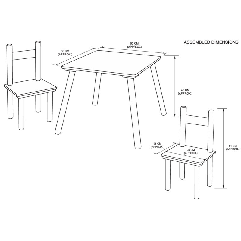 Yesayi Kids 3 Piece Rectangular Arts And Crafts Table