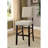 Rustic Charm Bar Chair With Ivory Linen Upholstery And Nailhead Trim, A Perfect Addition To Your Kitchen Or Bar Area.