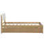 Modern Twin Bed Frame For White High Gloss Headboard And Footboard Light Oak Trundle -551170413