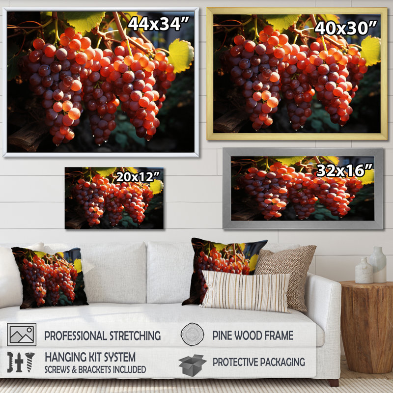 Scenic Vineyard Golden Harvest, H 34 po x l 44 po x P 1,5 po, Toile tendue