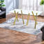 Tables de salle à manger en verre durable avec pieds en métal, conception moderne pour la maison