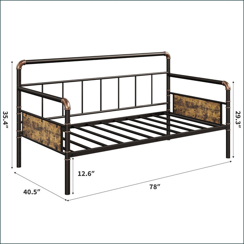 Metal Daybed, Brown