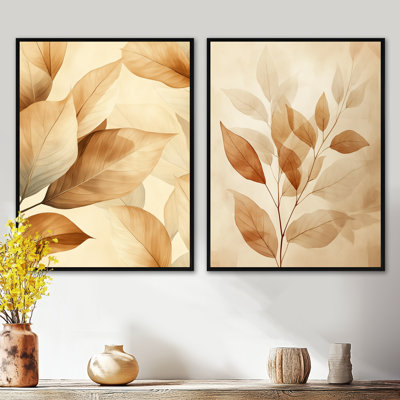 «Autumn Layers Of Leaves I», ensemble de 2 reproductions sur toile
