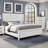 Inverness Distressed White Queen Upholstered Panel Bed