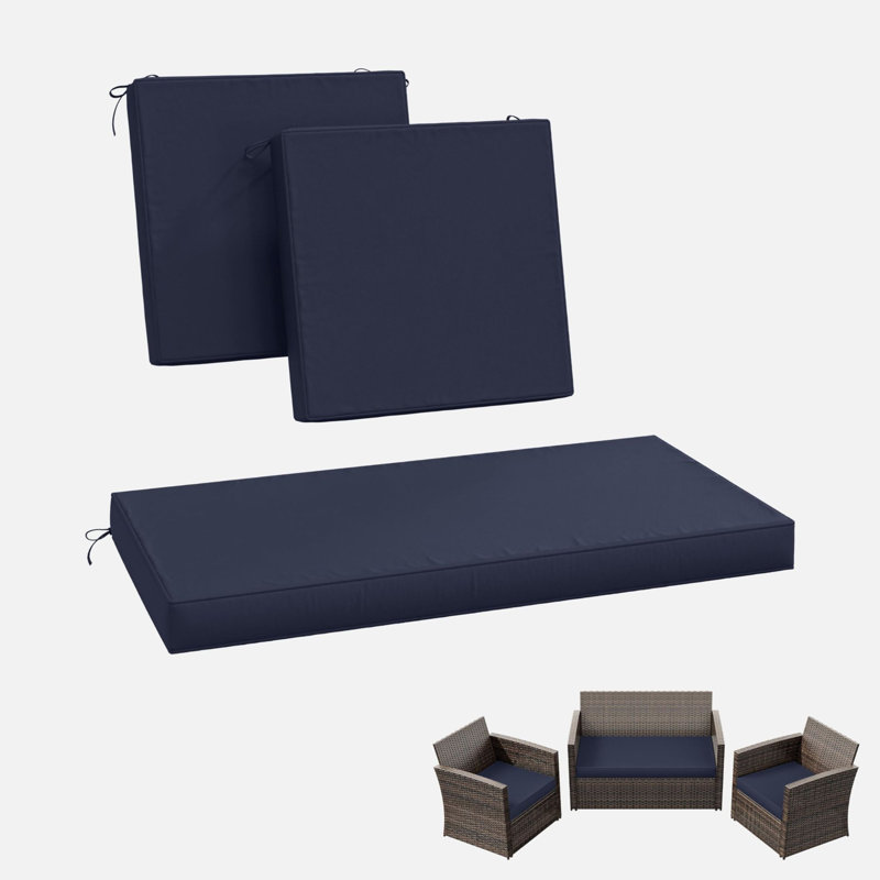 Outdoor Seat Cushions (Set Of 3), Navy