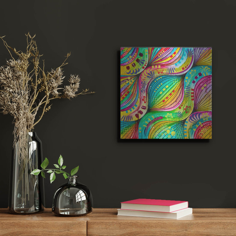 Red Barrel Studio® «Wavy Motif» par Dean Russo, art mural en métal, H 12 po x l 12 po