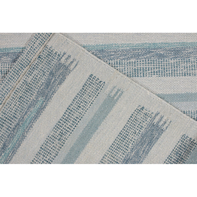 Scandinavian Silk Geometric Area Rug, Rectangle 8' x 10'