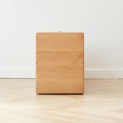 Solid Oak Bedside Table Storage Cabinet For Living Room - Free-Standing Corner Cabinets Storage Table
